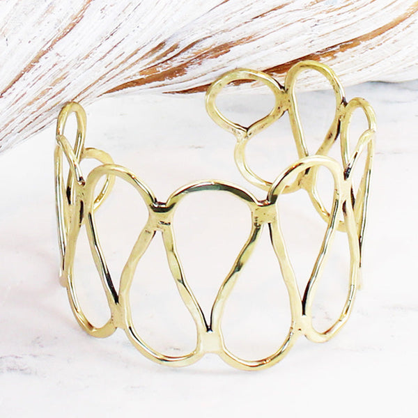 Open Loop Metal Cuff - Gold Colour