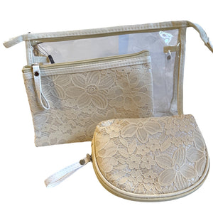 3 In 1 Lace Print Wash Bag 