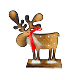 Polka Dot Wooden Deer With Fluffy Beard Decoration 