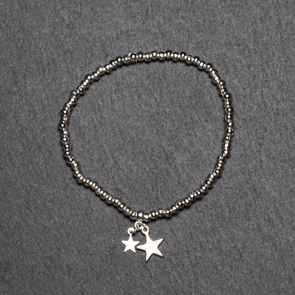 Star Charm Bracelet In Silver Plate