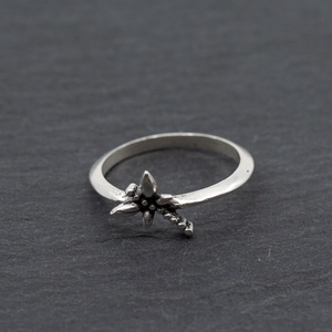 Dragonfly Ring In Silver Plate
