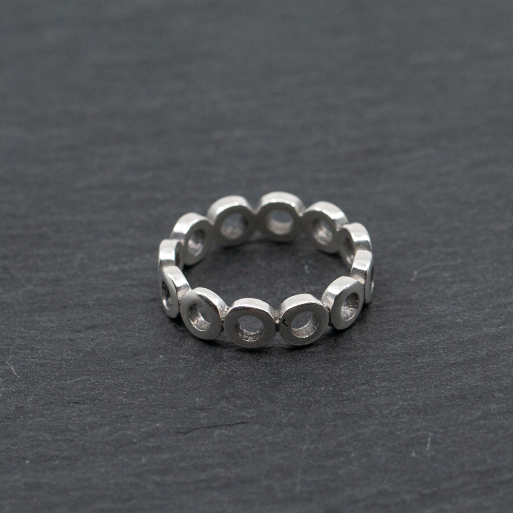Open Discs Ring In Silver Plate