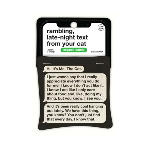 Rambling Text Catnip Toy