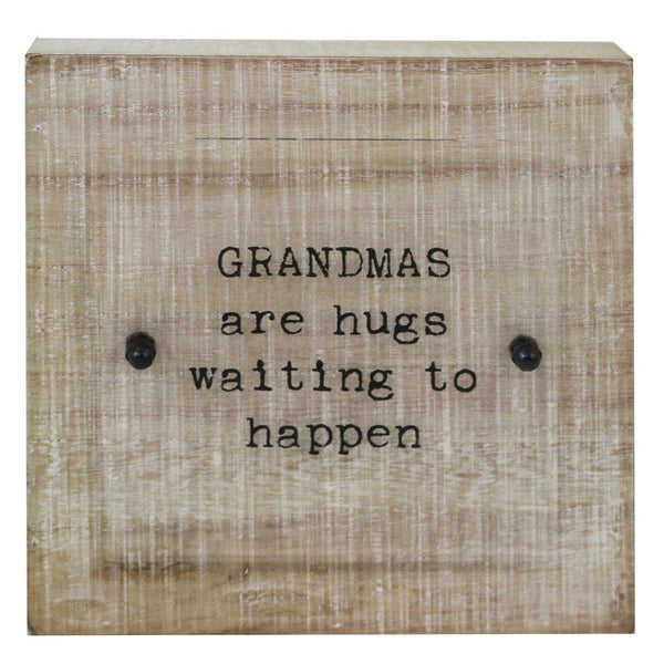 Grandma Hugs Block Sign