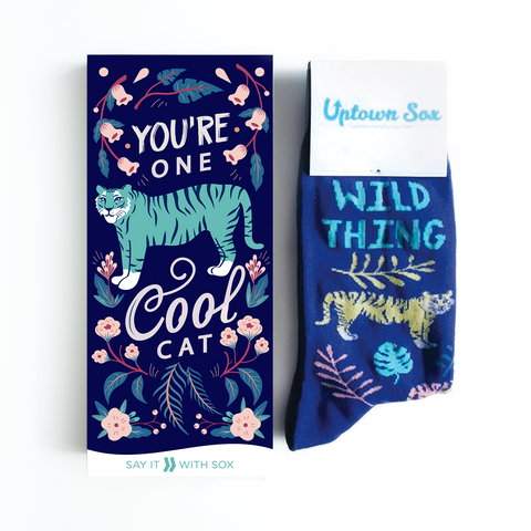 You're One Cool Cat Card & Socks - Flamingo Boutique