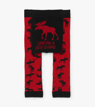 Moose on red baby tights