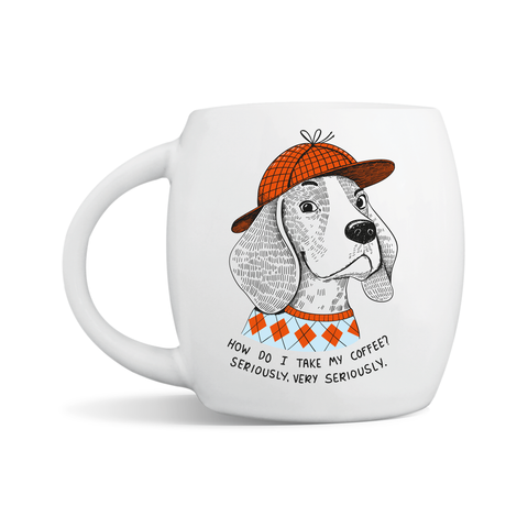 How Do I Take My Coffee? Serious Beagle Ceramic Mug