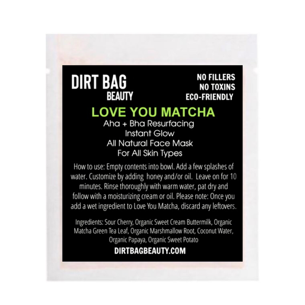Love You Matcha - Single Use Organic Face Mask