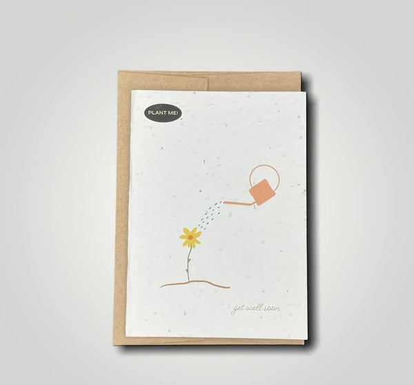 Watering Can Get Well Soon Plantable Greeting Card
