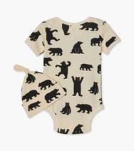 Black Bears baby bodysuit & hat 