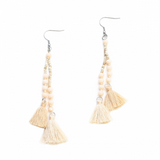 Double Tassel Crystal Drop Earring - Flamingo Boutique 