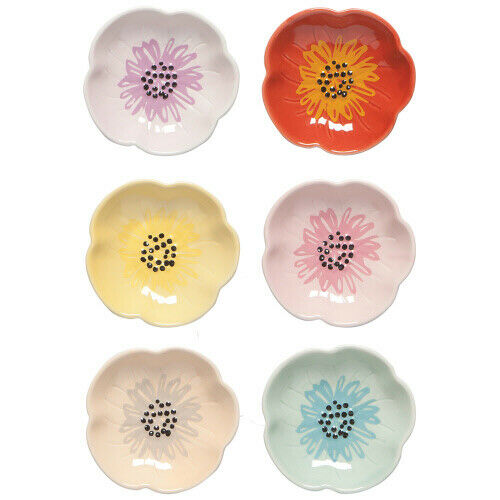 Set Of 6 Flower Pinch Bowls