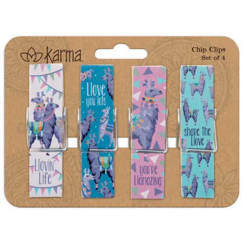 Llama Chip Clips - Set Of 4 - Flamingo Boutique