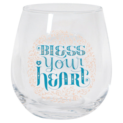 Bless Your Heart Stemless Wine Glass - Flamingo Boutique