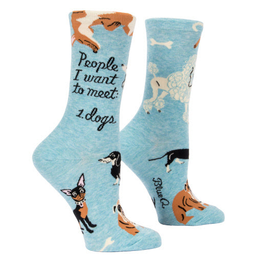 People I Want To Meet: Dogs Women's Crew Socks - Flamingo Boutique