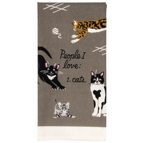 People I Love: Cats Tea Towel - Flamingo Boutique